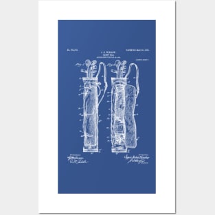 Golf Bag Patent - Caddy Art - Blueprint Posters and Art